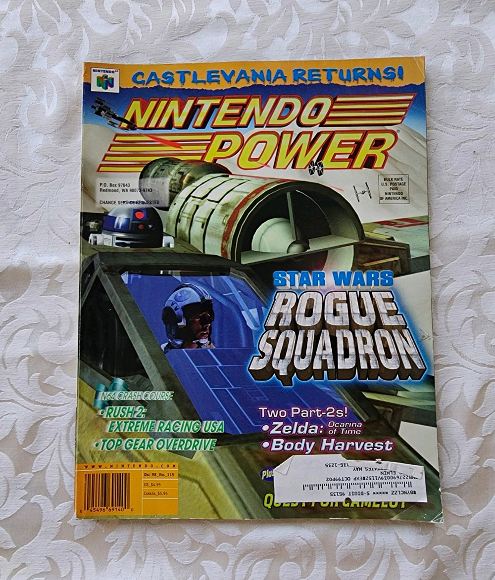 Nintendo Power December 1998 Issue 115 Star Wars Rogue Squadron, w/POSTER